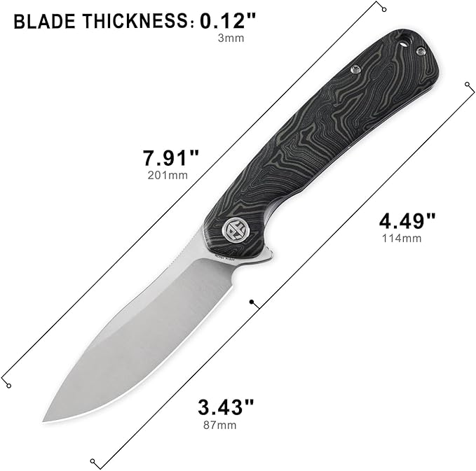 Petrified fish PFE14 Rogue Folding Knife3.43 154CM Steel Satin Blade G10 Handle Pocket knife for Camping Outdoor EDC (Green Satin)