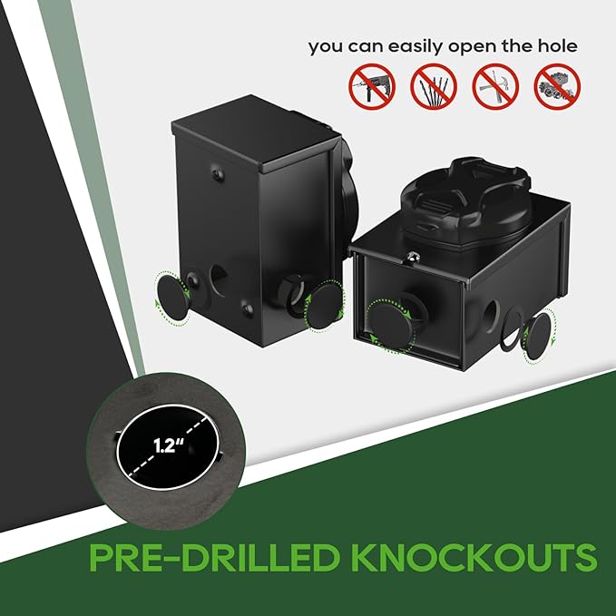 RVGUARD Emergency Power Combo Kit 25 Foot 30 Amp Generator Cord and Power Inlet Box NEMA L14-30P to L14-30R Generator Cord with NEMA L14-30P Pre-Drilled Generator Inlet Box ETL Listed