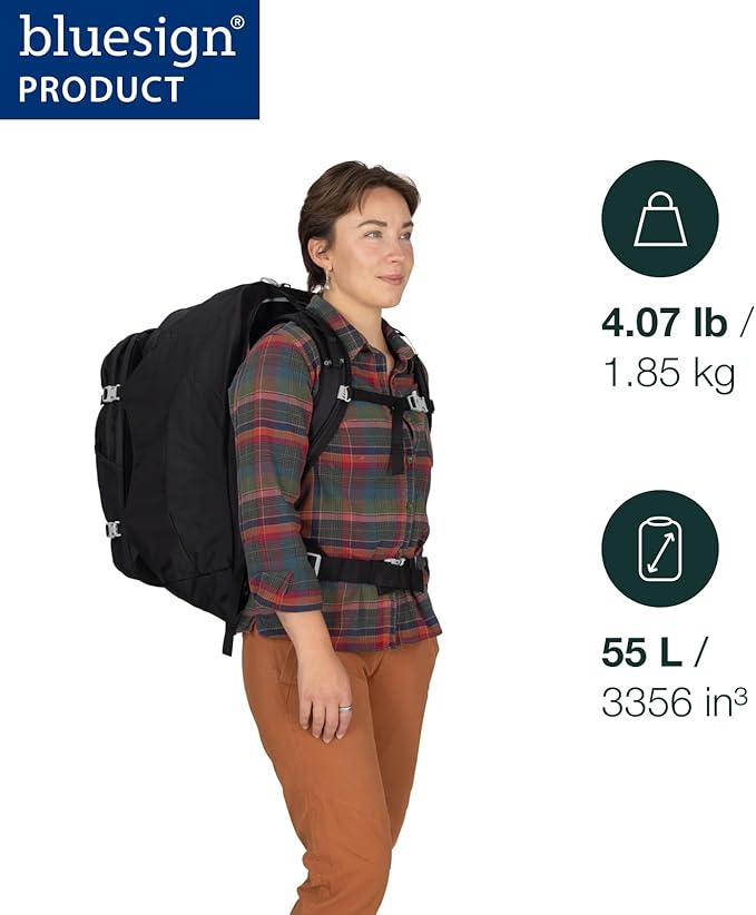 Osprey Fairview 55L Women's Travel Backpack - Carry On Bag with Personal Item Sized Detachable Daypack Sawdust-Olive Tan
