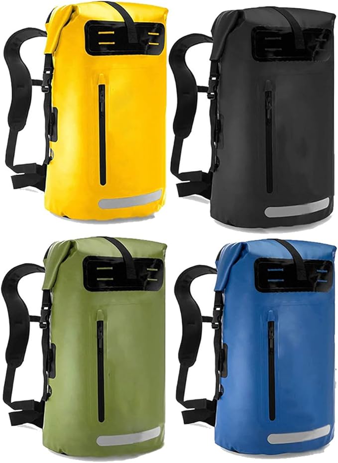 Generic Outdoor PVC Waterproof Dry Backpack Water Floating Bag Roll Top Sack Dry Backpack Waterproof Surfing Swimming Kayaking (Black55L)