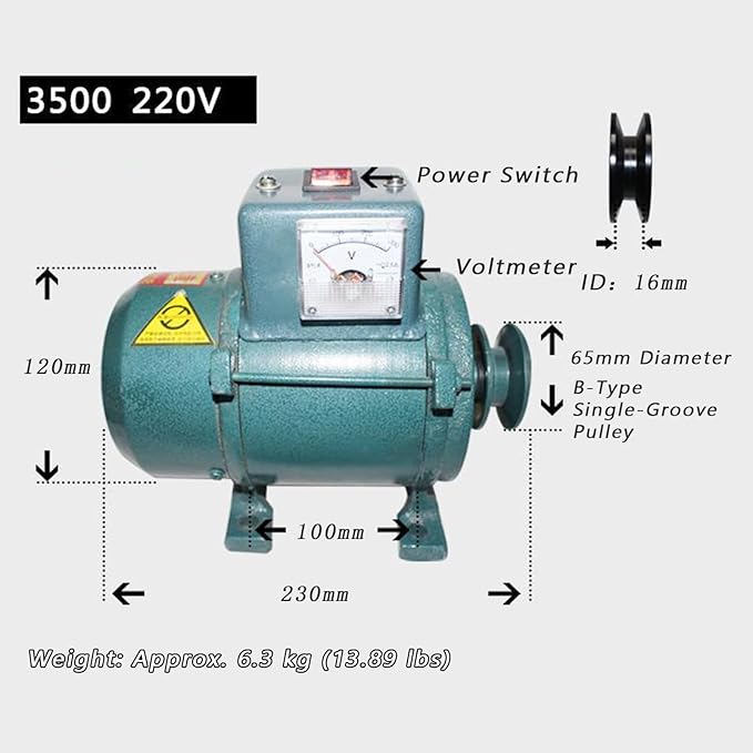 3.5kw/5kw/7kw Permanent-Magnet Generator 220V Pure Copper Wire With Voltage Regulator Brushless Generator Belt-Driven 3000W / 5000W / 7000W Low Maintenance For Lighting/Home Use(5000W)