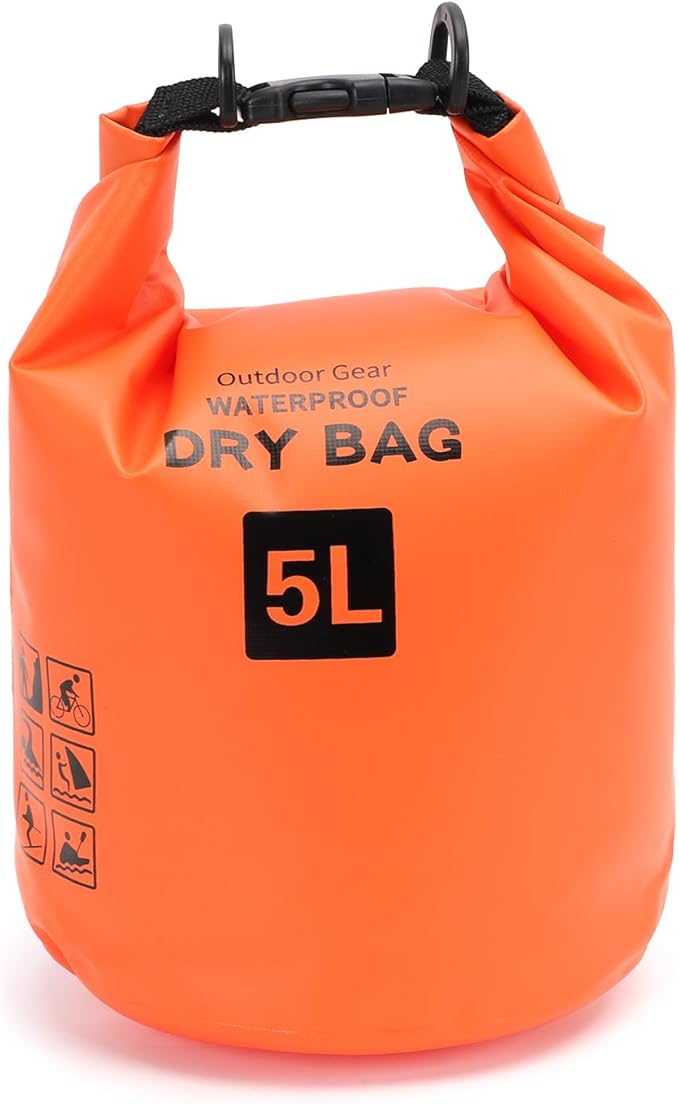 Irfora Floating Rainproof Dry Bag Backpack Lightweight for Water Sports Outdoor Activities 500D PVC Mesh Red Blue Black Yellow (4 sets in one package)