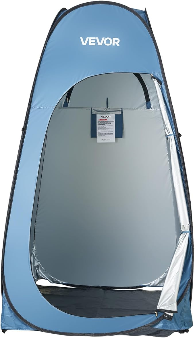 VEVOR Pop up Privacy Tent Instant Portable Privacy Tent Changing Room with Bag Ground Stakes Ropes Carry Bag 190T Polyester with Silver Coating Quick Setup for Camping Beach Fishing