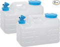 REDCAMP 3 Gallon/11L Portable Water Container with Spigot Camping Water Jug Container Water Tank Portable Emergency Water Storage for Camping Car Hiking White 2Pack