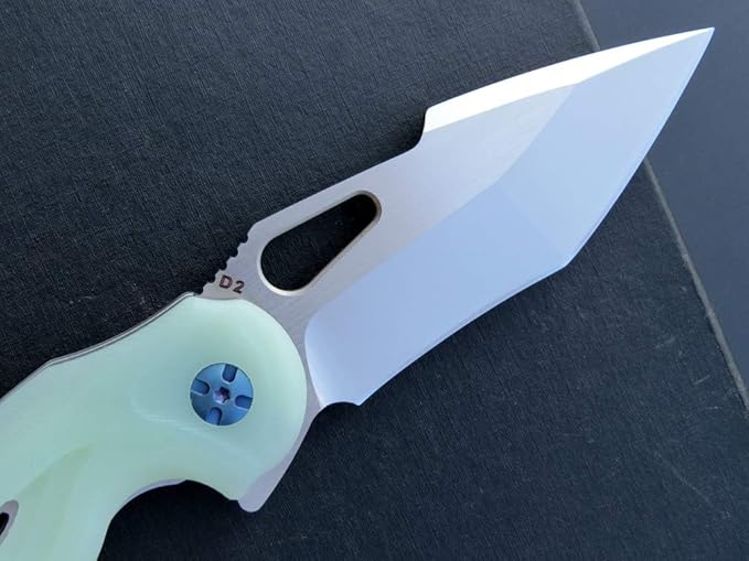 Eafengrow EF936 Pocket KnifeG10 Handle D2 Steel Blade Knife with Ball Bearing Safe Open Flipper Knife EDC Tool Knives for Camping Survival Hiking (jade)