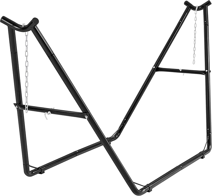 Homgava Universal 2-Person Hammock Stand 660LBS CapacityHeavy Duty Steel Hammock Stand Fits 9.6-14ft Hammocks Indoor and Outdoor Universal Hammock StandsBlack