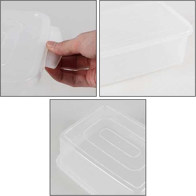 4 Pack Clear 6.2L Plastic Storage Bin Dough Proofing Food Safe Storage Container Box with Lids BPA Free