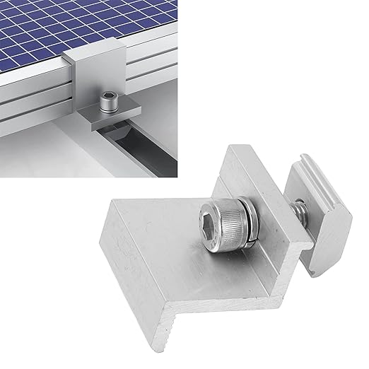 Solar Panel Z Bracket Mounting Clamps 10 Pack Aluminum Alloy 40mm PV Panel Pressing Block for Rooftop RV Trailer Installation