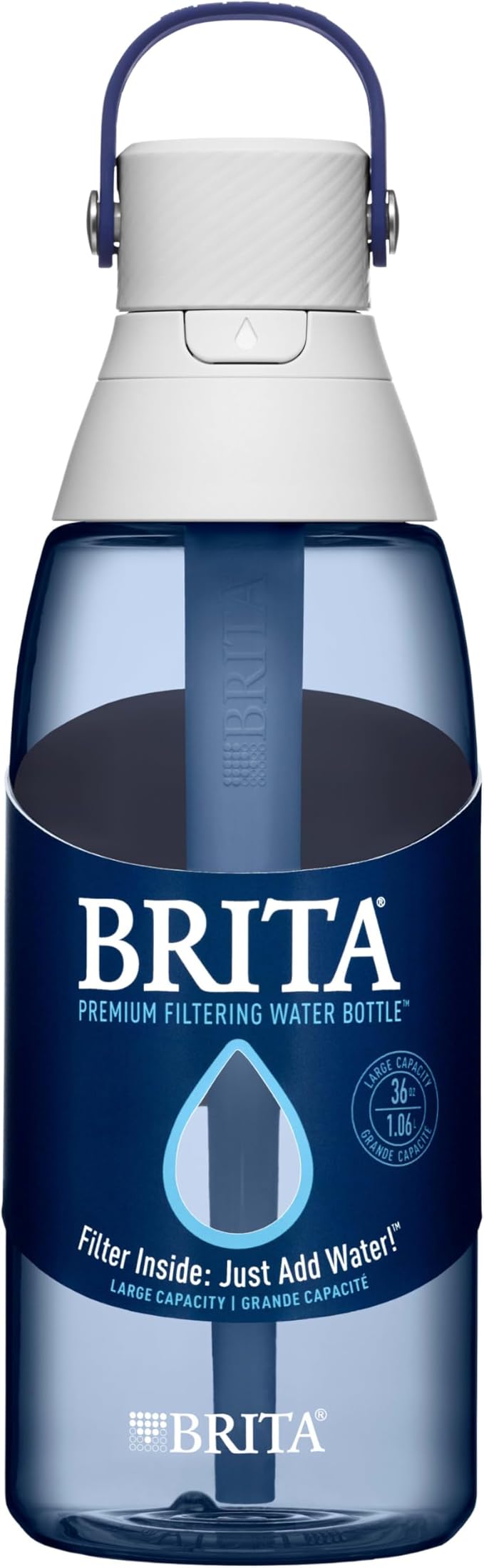 Brita Hard-Sided Plastic Premium Filtering Water Bottle BPA-Free Reusable Replaces 300 Plastic Water Bottles Filter Lasts 2 Months or 40 Gallons Includes 1 Filter Night Sky - 36 oz.