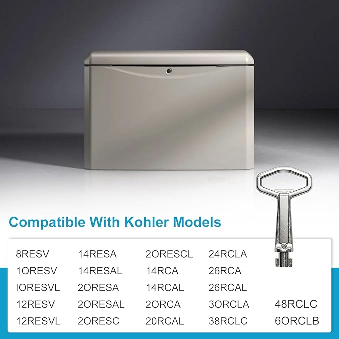 Malae GM82922 Generator Key Replacement Compatible with Kohler 8RESV 14RESA 14RCA 20RESA 20RCA 20RESC 26RCA Universal Generator Parts Replacement Key for Kohler Composite Generators - 2 Pack
