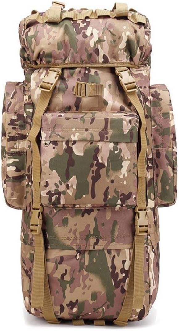LINGYUE 65L Waterproof Tactical Backpack Large Hiking Camping Bagpack With Rain Cover For Outdoor Trekking Travel(D)