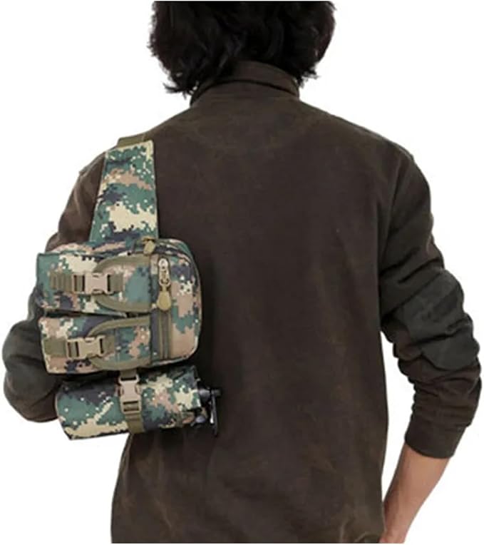 Waterproof Nylon Fanny Pack Men Tactical Military Army Waist Bag Hiking Outdoor Camping Shoulder Bum Belt Bum Sport Chest Bags(Army Green)