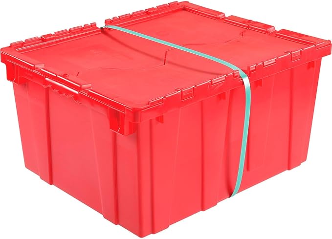 Monoflo Global Industrial Distribution Container With Hinged Lid 23-3/4x19-1/4x12-1/2 Red