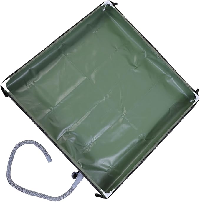 Fabater Portable Shower Pan 31.5x31.5x3.9in Foldable Shower Base Tray with Detachable Drain Pipe for Camping RV Beach Outdoor Use (OD Green 80x80x10cm / 31.5x31.5x3.9in)
