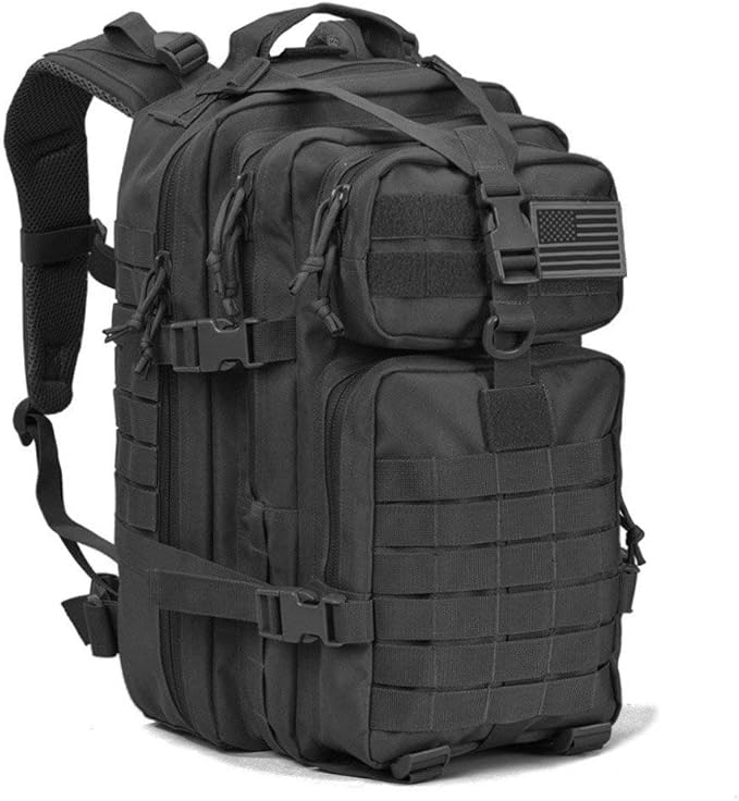 REEBOW GEAR Military Tactical Backpack for Men Large 34L Army 3 Day Assault Pack Molle Bag Backpacks (34L Black)
