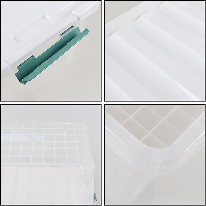 Xyskin 35 Quart Clear Large Storage Box Plastic Storage Bins Set of 6