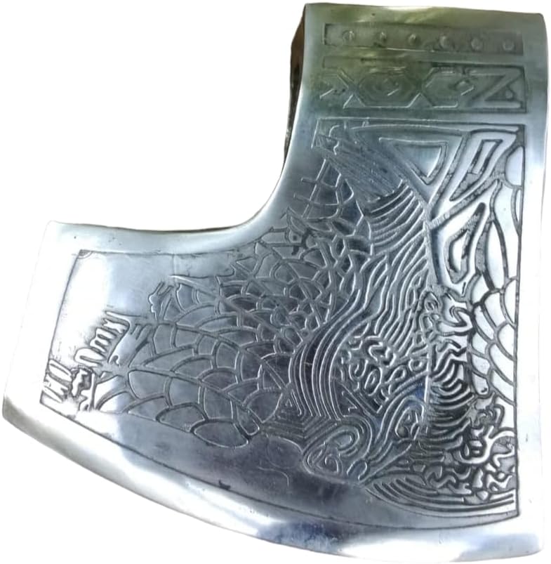Viking Axe Blade Forged Camping Axe Blade High Carbon Steel EN 45 Sharp Blade Viking Bearded Nordic Handmade Blade Camping Axe Hatchet-Norse Axe Tomahawk Vikings Bearded Axe A01 AZHAN STEEL CRAFT