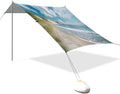 Seacoast Landscape Beach Tent Sun Shelter Set UPF50+ UV Protection 10.5 x 9.19 FT Camping Shade Canopy with Sandbags Sand Anchors Carrying Bag and Others