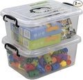 8 Liter Plastic Storage Box 2-Pack Clear Storage Bins with Handles
