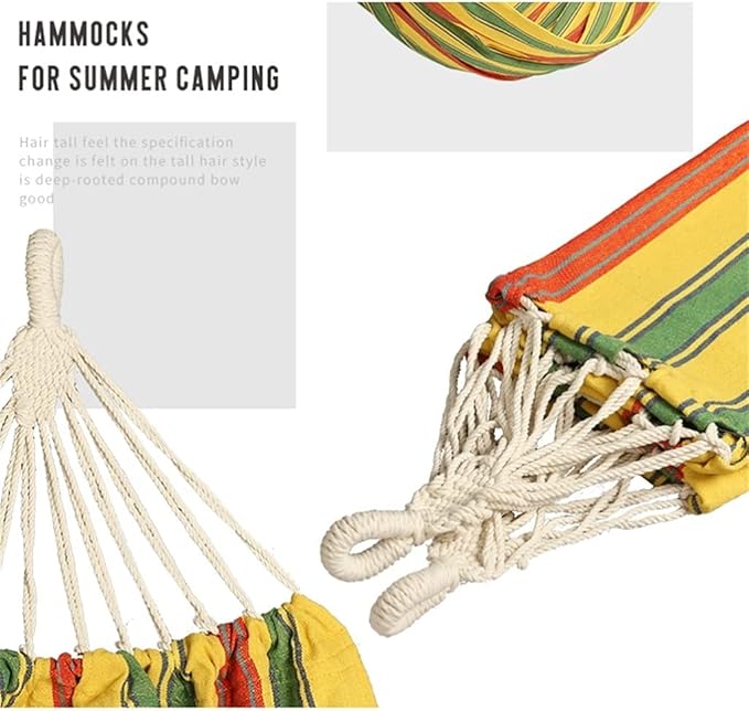 Portable Hammock 280X100cm Portable Outdoor Camping Hammock Single Widening Swing Thick Canvas Anti-Rollover Hanging Chair for Backpacking Beach
