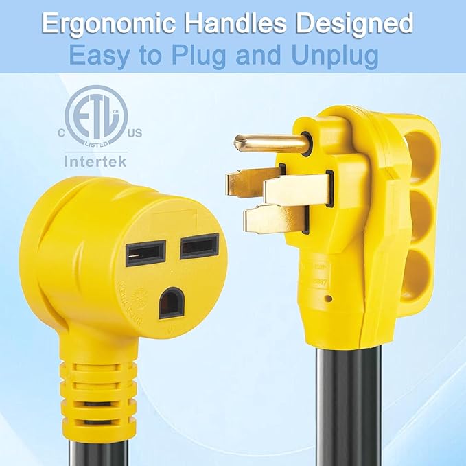 NEMA 14-50P to 6-30R Adapter Cord 50 Amp 4-Prong Generator RV Plug to 30 Amp 3-Prong Heating Devices Connector for Heater Compressor EV Charger STW 10AWG 240 Volt ETL Listed