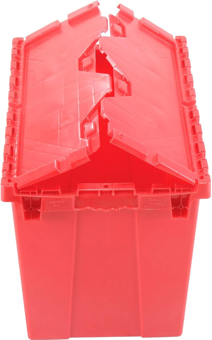 Global Industrial Distribution Container With Hinged Lid 21-7/8x15-1/4x17-1/4 Red