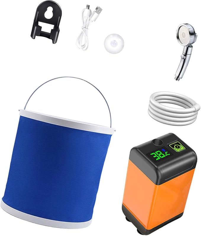 Easy Carry Electric Camping Shower with Rechargeable Pumps &amp Inflatable Water Bag Showers Systems for Outdoor Activity Multipurpose Rechargeable Camp Shower with Powerful Pumps