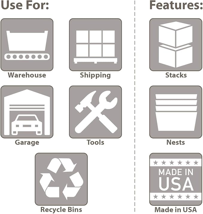 Akro-Mils 35240 Nest and Stack Plastic Storage Container and Distribution Tote (23-1/2-Inch L x 15-1/2-Inch W x 12-Inch H) Red (3-Pack)