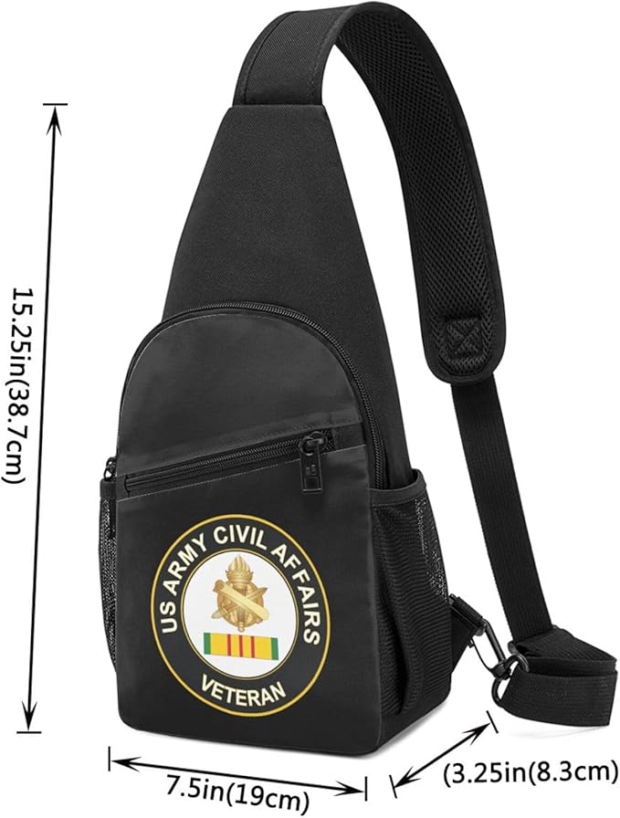 US Army Civil Affairs Vietnam Veteran Chest Pack Leisure Shoulder Crossbody Chest Bag
