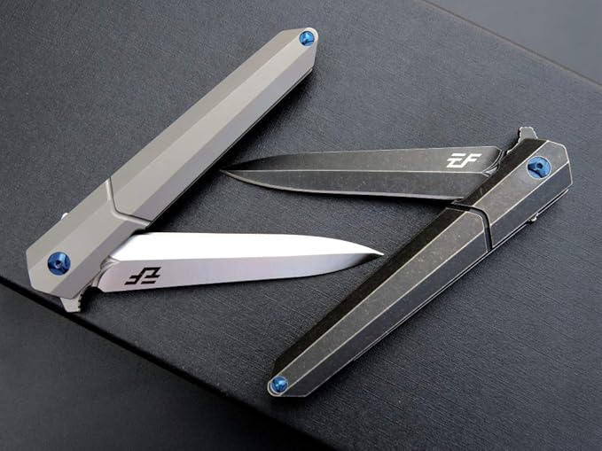 Eafengrow EF940 Pocket Knife D2 Steel Blade Outdoor Tool knives Titanium Alloy Handle Pocket Clip Outdoor Tool knives EDC Flipper Knife for Camping Hiking(black)