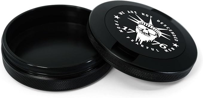 Metal Can | Metal Container for Pouches | Aluminum Used Pouch Storage Tin | Airtight O-Ring Moisture Odor Proof EDC Pocket Tin | Liberty or Death Edition (Black)
