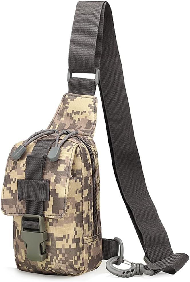 EDC Shoulder Bag Chest Pack Single Shoulder Messenger Tactical Military Bag Sport Backpack Hiking Daypack Men Women (ACU)