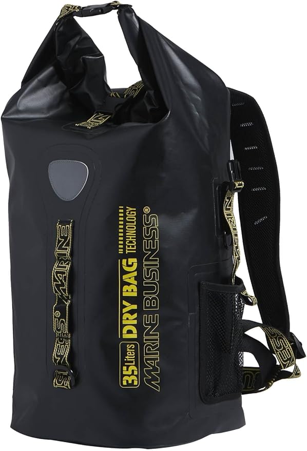 Marine Business Waterproof Backpack 35L Roll Closure IPX6 Dry Backpack Blue black Black