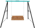 Swing Stand A-Frame Hammock Chair Stand Max Load 550Lbs Black Steel Easy Assembly Suitable for Porch Patio Playground