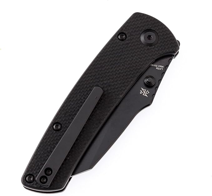 KANSEPT Main Street 7.92in Folding Pocket Knives with 3.36in Stonewashed 154CM Wharncliffe Blade and Black G10 Handle for Outdoor Tactical Survival Folding Knife Camping Hunting T1015B4