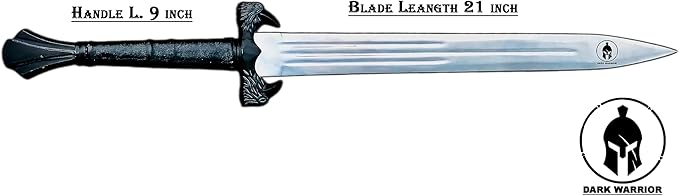 [DARK-WARRIOR] Handmade Viking Raven Sword 30 - Inch Viking Sword Real Short Sword with Sheath Replica Props mens gifts Cosplay [Hugin and Munin: Odin's Ravens Style Guard]