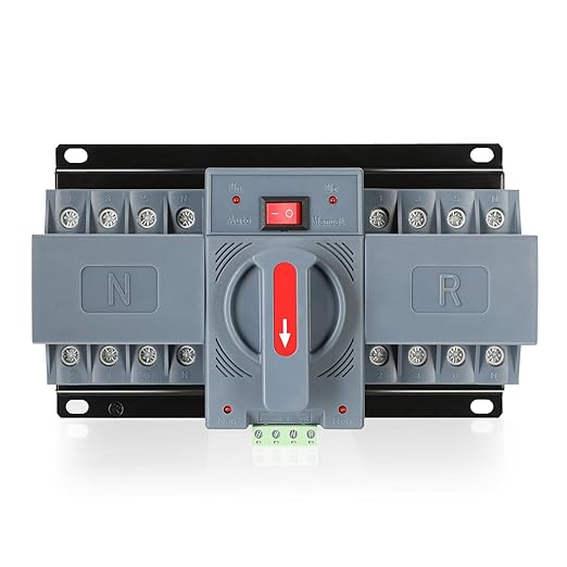 6-63amp AC220V Automatic/Manual Transfer Switch 4P 50/60Hz 4POLE 63A ATS Auto Changeover Dual Power Switch for Generator CE Certified ATS Solar Back Up Power Auto Selector Overvoltage Undervoltage