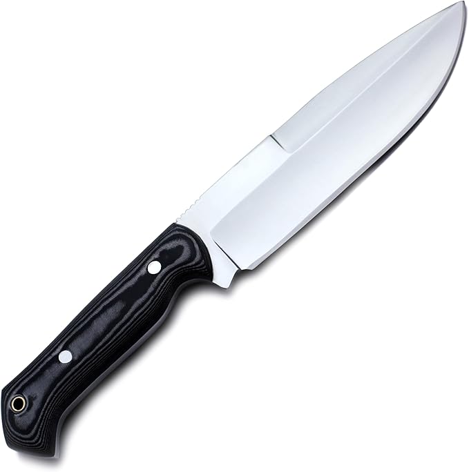 GCS Custom Handmade Black And White Handle D2 Tool Steel Buffalo Hide Sheath GCS 148