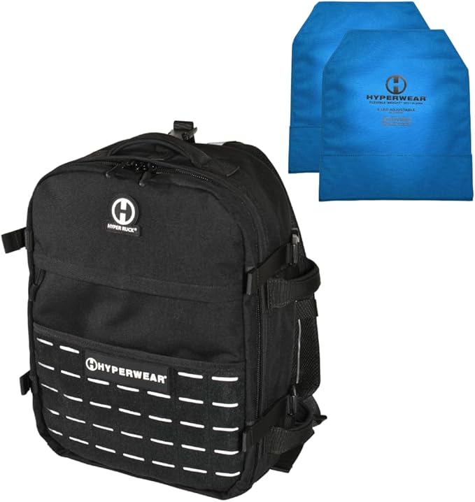 HYPERWEAR Hyper Ruck® 20L Rucking Backpack – Modular Load System Laptop &amp Plate Sleeves Fitness Hiking &amp EDC (Empty)