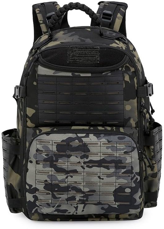 Tactical Backpack Military Molle Hiking 36-55L Traveling mountaineering outdoor waterproof multifunctional dark night camouflage