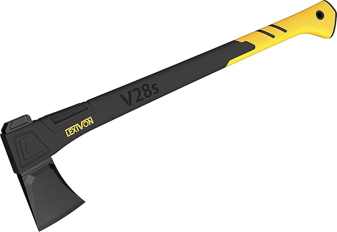 LEXIVON V28s Splitting Axe 28-Inch Lightweight Fiber-Glass Composite Handle &amp Ergonomic TPR Grip | Protective Carrying Sheath Included (LX-V28s)