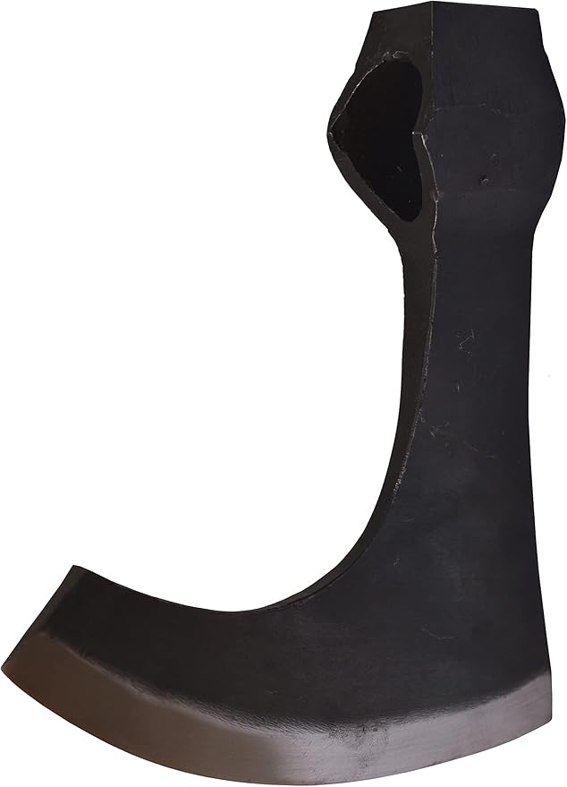 Viking Bearded Axe - Hand Forged Viking Axe Head Custom Forged high Carbon Steel hatchets Multi Purpose Adult Size Axe Head Black 19 cm