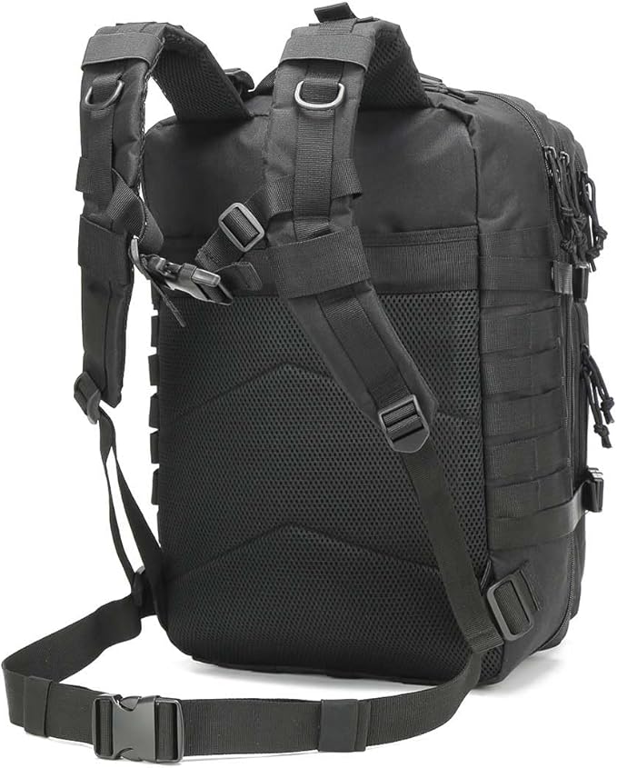 Tactical Backpack for Men 45L Military Gym Backpacks Large 3-Day Assault Pack Bug Out Bag MOLLE Daypack for Rucking Fishing Camping (Khaki)