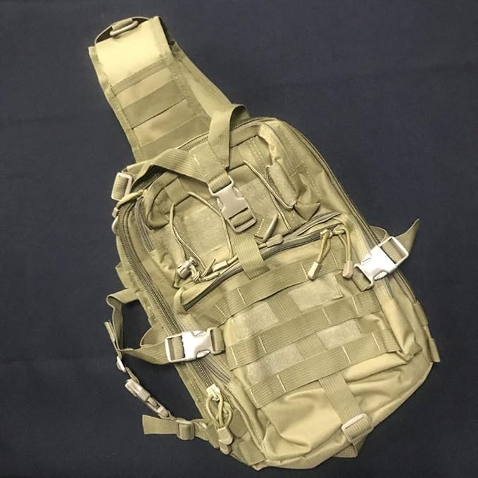 Tactical Chest Bag Military Shoulder Bag Large Capacity Crossbody Bag Sling Backpack for Travel Hiking Camping (As Shown1)
