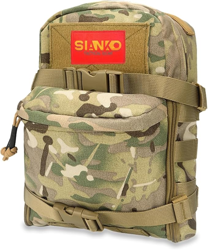 Tactical Vest MOLLE Hydration Backpack Accessory Water Bladder Carrier Sundry Reservoir Bag Lightweight 1000D Nylon Backpack (Multicam)