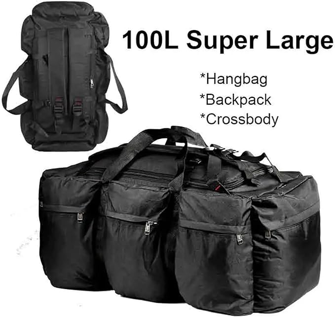 100L Large Luggage Camping Bag Backpack Men Outdoor Travel Shoulder Hiking Trekking Trip Tourist Tactical Carry-on Bags Trekking(Green)
