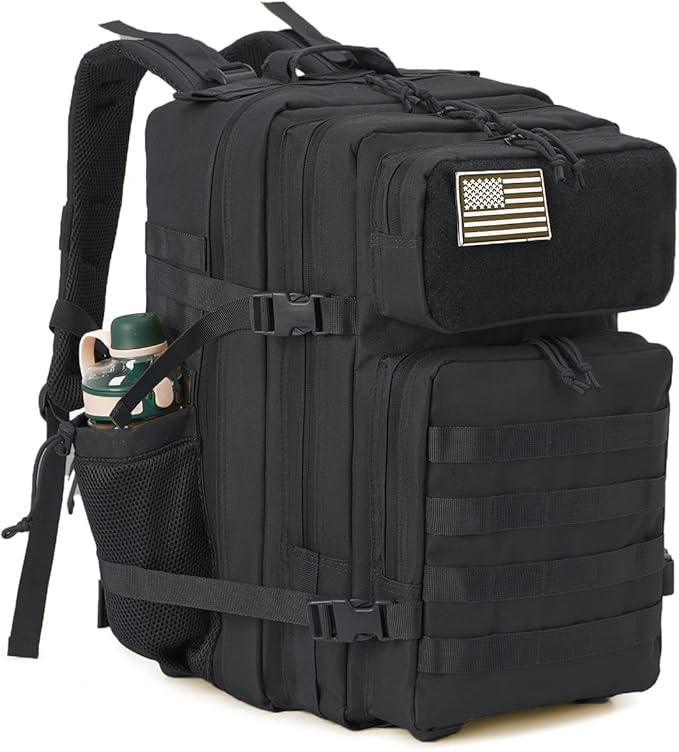 QT&ampQY 25L/45L Military Tactical Backpack For Men Molle Daypack 3 Day Bug Out Bag Hiking Rucksack With Bottle Holder