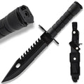 USMC Fixed Blade M9 Knife and Sheath | Officially Licensed 12 Stainless Steel Blade with Non-Reflective Finish | Sawback Spine | TPU Handle | Includes Nylon Sheath | Overall Length 12