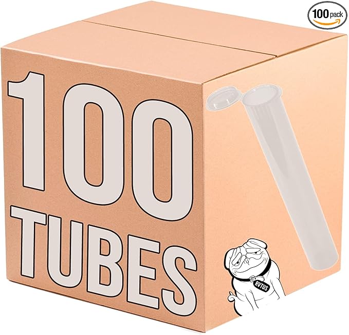 TUBES 100 Pack Tubes | 109 MM Squeeze Top Child Proof Air-Tight Lid Eco-Friendly BPA-Free Plastic Container | Clear
