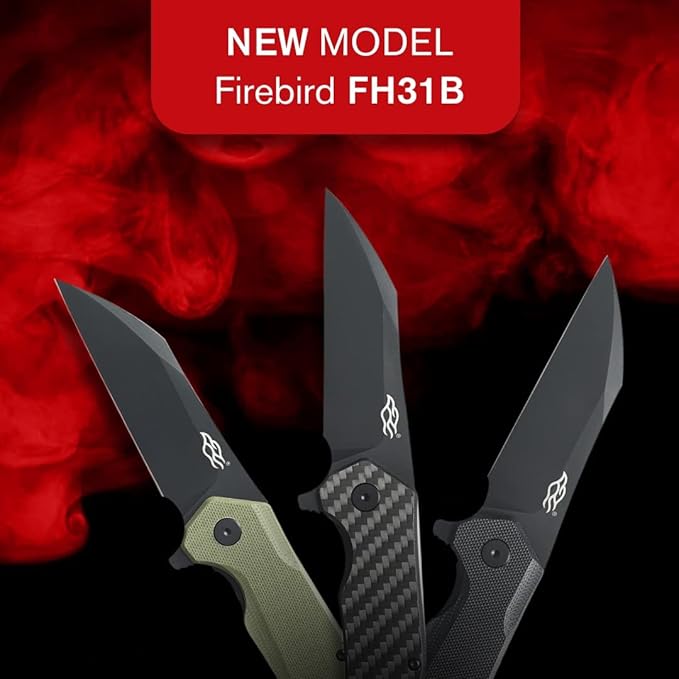 Firebird GANZO FH31 Folding Pocket Knife D2 Steel Wharncliffe Blade Ergonomic G10 Handle with Clip Hunting Fishing Flipper Camping Outdoor EDC Knife